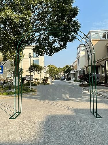 Arche de rose en métal, arche de jardin, acier galvanisé, largeur 120-350 cm, profondeur 50 cm, support pour plantes grimpantes, vert foncé, 180 x 230 cm, décoration extérieure