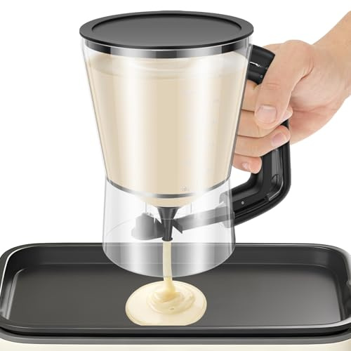 AULSAM Pannkakor degdispenser, exakt degportionerare för pannkakor, våfflor och mer – 1000 ml