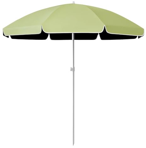 Ombrellone da spiaggia portatile, ombrellone da esterno, protezione solare UPF 50+, rotondo leggero, per giardino, piscina, terrazza, picnic(Green,180cm/5.9ft)