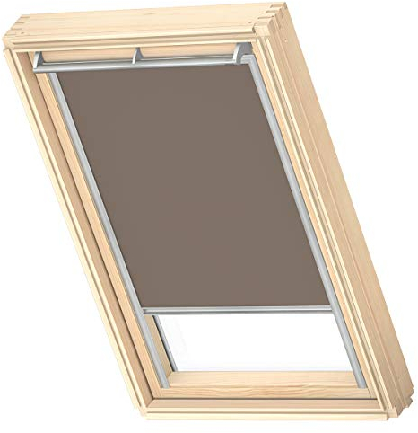 VELUX Original Dachfenster Verdunkelungsrollo für SK06, Nougat, mit Grauer Führungsschiene
