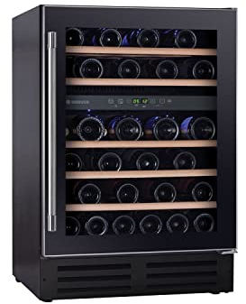 46 BottleCapacity Dual Zone Built in Wine Cooler - Black