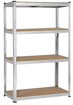 COZYBRITE Garage Shelving Units 4 Tier Heavy Duty Shed Storage Racking Shelf Metal Boltless 175kg Per Shelf 700kg Capacity for Warehouse Workshop Office (90x45x180cm)