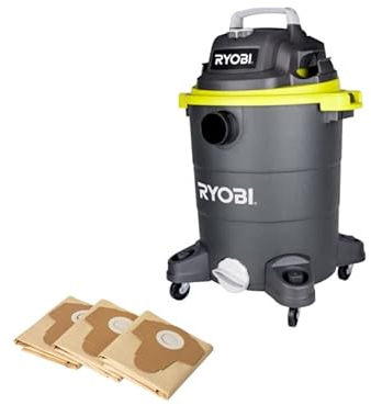 RYOBI Pack Aspirateur Eau et poussière RVC-1430PPT-G - 1400W - 30L - 3 Sacs à poussière - 20 L - RAKVACDB20