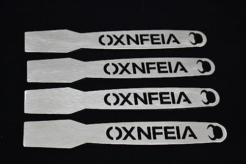 OXNFEIA® Eisspatel aus rostfreiem Edelstahl - Eis Löffel wiederverwendbar, nachhaltig & spülmaschinenfest (4, ohne Holzbox)