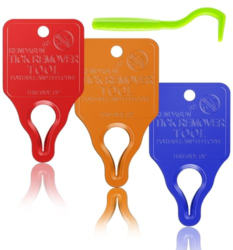 Tick Remover Tool Portable with Tick Removal Tweezers Suitable for Pet and Humans, Safe and Reliable, Quick Highly Effective, Pain-Free, Essential Tick Remover Key Tools for Outdoor Activities-3 Pack