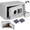 BAKAJI Caja fuerte electrónica de seguridad con caja de batería externa, caja de valores y documentos antirrobo para casa, hotel, instalación en pared o independiente, 31 x 20 x 20 cm (gris)
