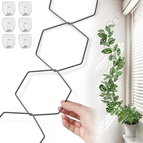 Oniissy Garden Chain Trellis for Climbing Plants Indoor & Outdoor,Trellis for Potted Plants Climbing Plant Support Wall Metal Hanging Trellis for Monstera,Pothos,Philodendrons