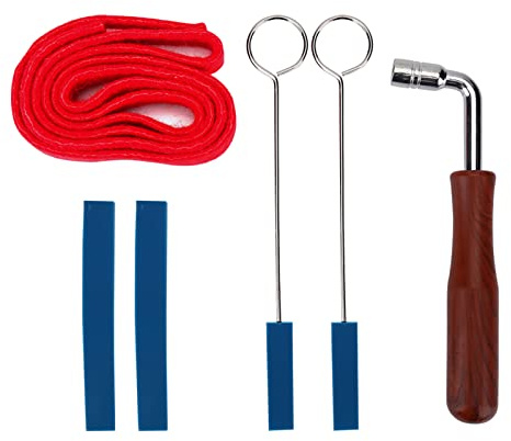 GRCFUMO Mute Piano Tuning Kit, Piano Tuning Tools, Piano Tuner Hammer für Piano Temperament Strip Tools Fixing Kit Set