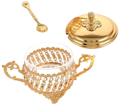 GLEAVI 1pezzi Barattolo Per Spezie Di Vetro Contenitore Da Cucina Per Condimenti Barattolo Per Spezie Gadget Da Cucina Per Conservare Zucchero Tè e Caffè Design Elegante in Stile Europeo