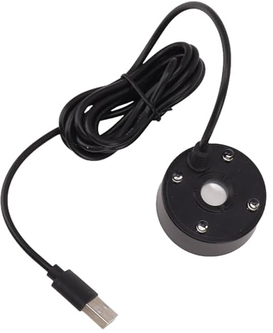 Wakects Ultraljudsdimmaskin, 5V USB-driven Vattentät Spridare med 4 LED-lampor för Inomhusdammar, Akvarier, Halloween-dekoration (Vit)