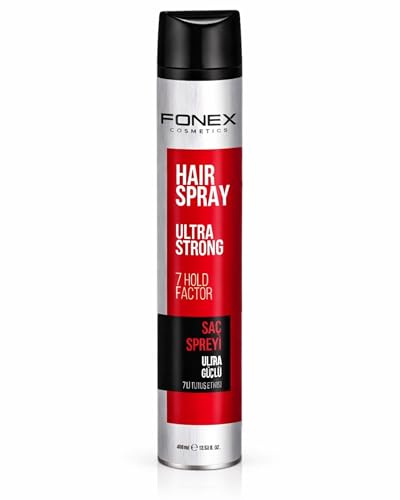 Fonex Ultra Strong Spray para el cabello, 400 ml, laca para el cabello para una fijación extra fuerte, secado rápido, antiencrespamiento, sin adherencia, para todo tipo de cabello