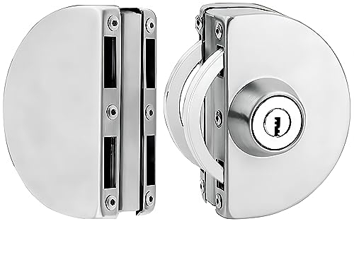 Qrity Cerradura de Puerta de Vidrio, Cerradura de Seguridad Antirrobo de Puerta de Vidrio de Acero Inoxidable de 10~12 mm con Llaves para Oficina, Hogar, Baño
