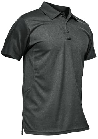 KEFITEVD Polo Shirts män kortärmad/lång ärm golf t-shirts snabbtorkande armé t-shirt sport utomhus polotröja med glasögonhållare knappspänne lätt t-shirt sommar