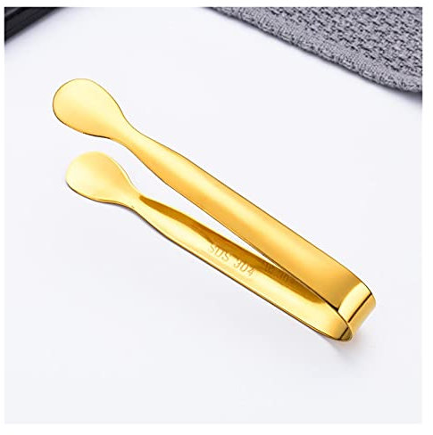 LUOSHUAI Kitchen tongs Vintage rose embossed stainless steel ice cube sugar food tongs wine accessories Tongs (Color : Multicolor)