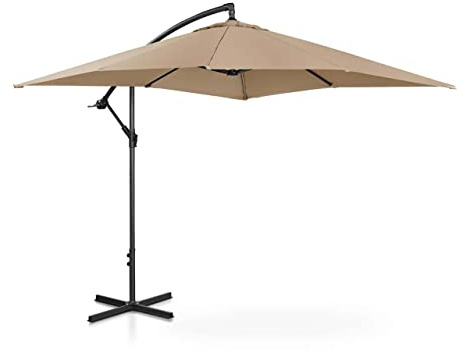Uniprodo UNI-UMBRELLA-SQ250TA-N | Ampelschirm | Sonnenschirm | Taupe viereckig 250 x 250 cm neigbar | Gartenschirm | Terrassenschirm | Sonnenschutz für Balkon, Terrasse & Garten | Pendelschirm