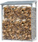 QUICK STAR Estantería para leña de chimenea de aluminio 143 x 70 x 185 cm, soporte para leña de jardín, 1,8 m³/2,5 SRM, soporte para leña