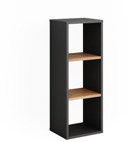 Vicco Standregal Orlando, Anthrazit/Goldkraft Eiche, 30 x 80.1 cm | mit verstellbaren Einlegeböden zur flexiblen Nutzung