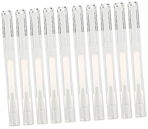 GANAZONO 10pezzi Penne Per Unghie Trasparenti Testa Pennello Contenitori Cosmetici Rotativi Per Oli Per Unghie e Gloss Per Labbra Pratici e Leggeri Per Viaggi