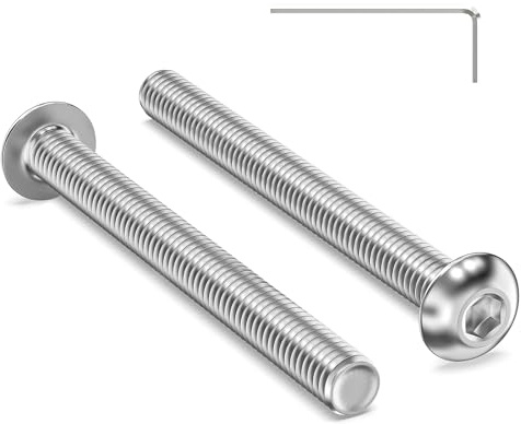 Valorada 120Pcs M3 Bolts, M3 x 30mm Button Head Socket Cap Bolts Screws, 304 Stainless Steel, Allen Hex Drive, Bright Finish, Fully Machine Thread with Allen Key