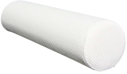 Rulle kudde för nacke – mjukt skumstöd för nacksmärtlindring, rund stödkudde för huvud, rygg, ben och yoga – 90 x 20 cm vit komforthjälp
