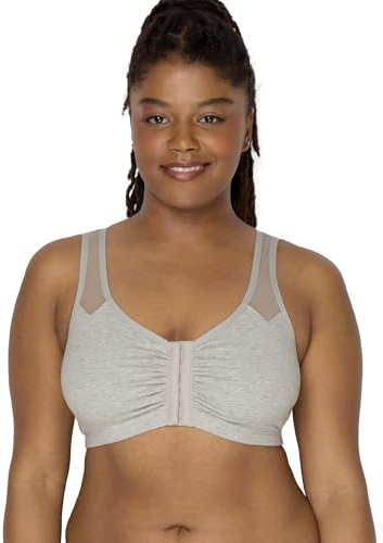 Fruit of the Loom Women's Comfort Front Close Sport Bra with Mesh Straps Sports Bra (Pack of 2)