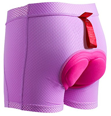 Santic Pantaloni da ciclismo donna, in gel traspiranti, asciugatura rapida, antibatterici, Tutti Viola, XXL