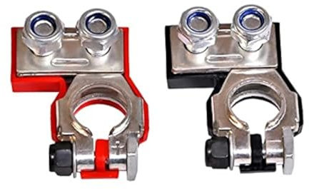 Cyancld 12V 2-Way Leisure Battery Terminals, Positive Negative Copper Car Motorcycle Audio Van Battery Connectors Clamps Tool