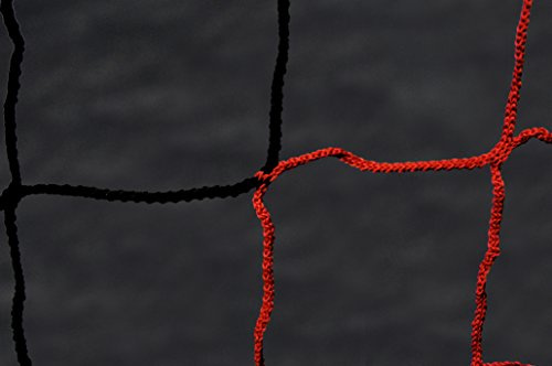 TORNETZ - Fußball - 7.32 x 2.44 x 2 x 2 m - 4mm - Schwarz/Rot