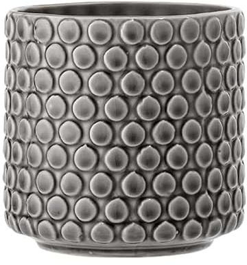 Nordring Retro Übertopf Vintage Pflanztopf für Zimmerplanzen Blumentopf Dotty M (12,5 cm ø), grau, Keramik