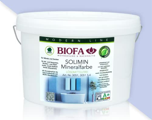 BIOFA SOLIMIN Mineralfarbe Wandfarbe 3051 Silikatfarbe Innenraumfarbe Feuchtraumfarbe PG2 7303 10,00L