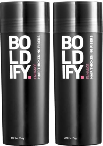 BOLDIFY Hair Fibers (2 x 56g) - Fill In Thinning and Fine Hair for an Instantly Fuller, Thicker Look - 14 Shades for Women & Men - Dark Brown