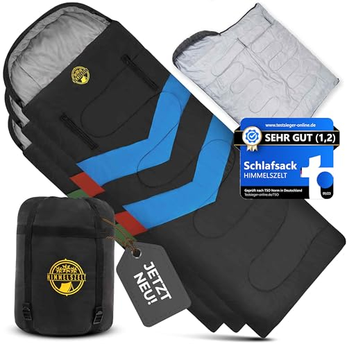 HIMMELSZELT Schlafsack Winter Outdoor Camping 4 Jahreszeiten -5°C bis +10°C Deckenschlafsack für Erwachsene 220x85cm Wasserabweisend DRYSHIELD-Technologie Festival Wandern Angeln