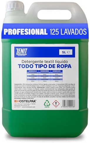 Hostelpak | 5L - Lessive liquide pour tous types de vêtements, blanchisserie professionnelle, lessive pour linge classique, lessive pour linge