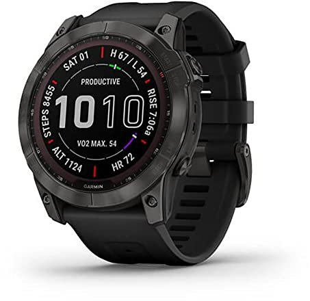 Garmin Fenix 7X Sapphire Solar - Carbon Grey DLC Titanium - GPS Watch - 4.0cm Digital Display