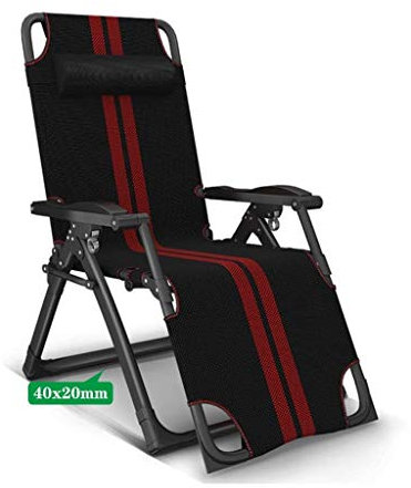 Robuster Chaiselongue-Stuhl für den Außenbereich, zusammenklappbar, faltbar, Bräunungsliegestuhl, Liegestuhl, robust, für Terrasse, Pool, Deck, Balkon, Strand, Rasenmöbel, Rot (Farbe: Rot) Safehappy