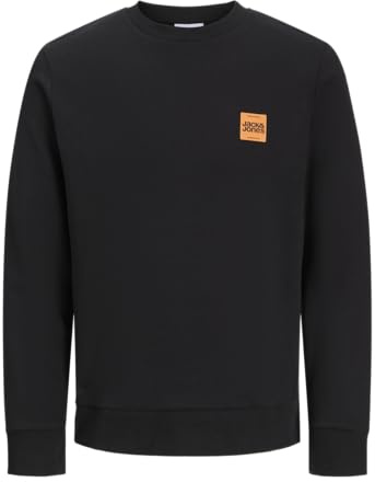 JACK & JONES Sweat à col Rond Jjbrandy pour Homme, Noir, M
