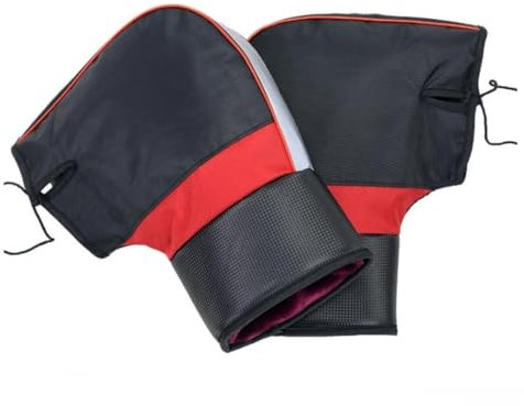 KOMUNJ Motorcycle Handlebar Muffs Bike Gloves Windproof, Outdoor Waterproof Motorbike Handlebar Mittens With Reflective Strip, Winter Warm Gloves