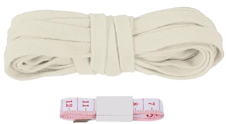 PATIKIL Cordón Plano De Cierre De 10 Mm X 5 Yd, Reemplazo De Cordón Plano De Cierre Cuerda De Algodón Suave Rollo De Cordones para Pantalones Cortos Pantalones Correa De Prenda, Beige