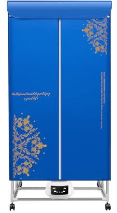 Elektrisk tork, bärbar garderob, torkställ, vikbar garderob, dubbla lager, design, torktumlare, varm och kall luft, torrskåp med timer