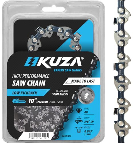 Catene per motosega premium da 25 cm 10 pollici 3/8 LP .043 40TG compatibili con Milwaukee M18 FUEL Pole Saw, Ryobi P546, Worx WG322, LCS1020, CMCCS610D1 - R40