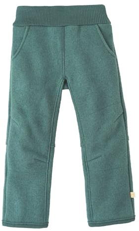 WALK-HOSE Kinder - 100% Bio-Merino, Wollwalk – atmungsaktiv & extra warm - unisex Gr. 86 – 140 - nachhaltig & fair – super robust, mit elastischem Bund - made in Germany | Eukalyptus Gr. 122-128