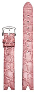 hoosouk Lederarmband für OMEGA De Ville Lederarmband V-förmige Öffnung Schraubstange Damenuhr(Light pinks)