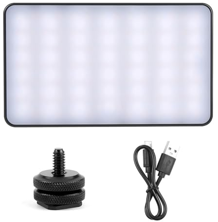XAGMODSHN Lampe vidéo Bicolore Rechargeable avec réglable pour Le Streaming en Direct et la Photographie d ' Appareil Photo, équipement d ' éclairage continu