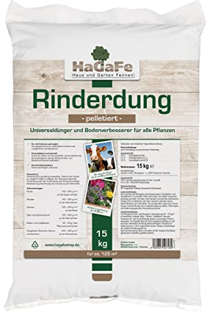 HaGaFe Rinderdung, Rindermist, Kuhmist, organischer Universaldünger, Gartendünger, 1 x 15kg