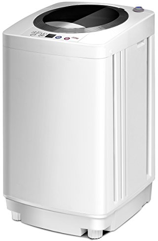 COSTWAY Mini Machine à Laver 240 W avec Un Bucket Automatique, Lave Linge avec Pompe de Drainage Charge Supérieure 3,5 kg, pour Appartement Dortoir Hôtel, Blanc