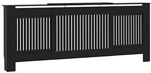 vidaXL Copertura per Radiatore Nera in MDF 205 cm