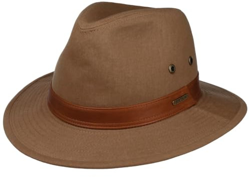 Stetson Cotton Traveller Outdoorhut Zeitloser Unifarbener Hut mit Metallösen Komfortabel Herren Ganzjährig