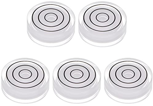 sourcing map 5uds Pequeño Circular Burbuja Niveles 32x12mm Mini Redondo Dianas Espíritu Nivel para Cámara Trípode Telescopio Taller, Blanco