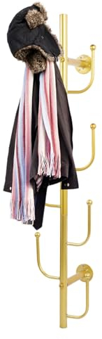 Schicke moderne Wandgarderobe: Platzsparendes Design mit 8/11 Haken für nahtlose Organisation im Wohnzimmer, Schlafzimmer oder Büro (Gold -2)