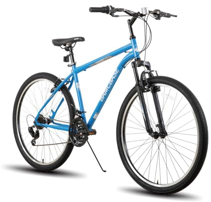 HH HILAND BAMCBASE 27,5 Zoll Mountainbike, Herren/Damen MTB mit 21 Gang, hochfester Stahlrahmen, V-Bremse, Hardtail Fahrrad für Erwachsene Blau